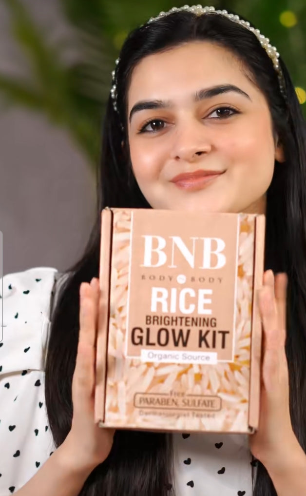 BNB-Rice Extract Brightening Skincare Kit | Korean glass Skin|  Face Wash, Scrub & Mask