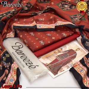 Bareeze Lawn,2025 Unstitched Suit